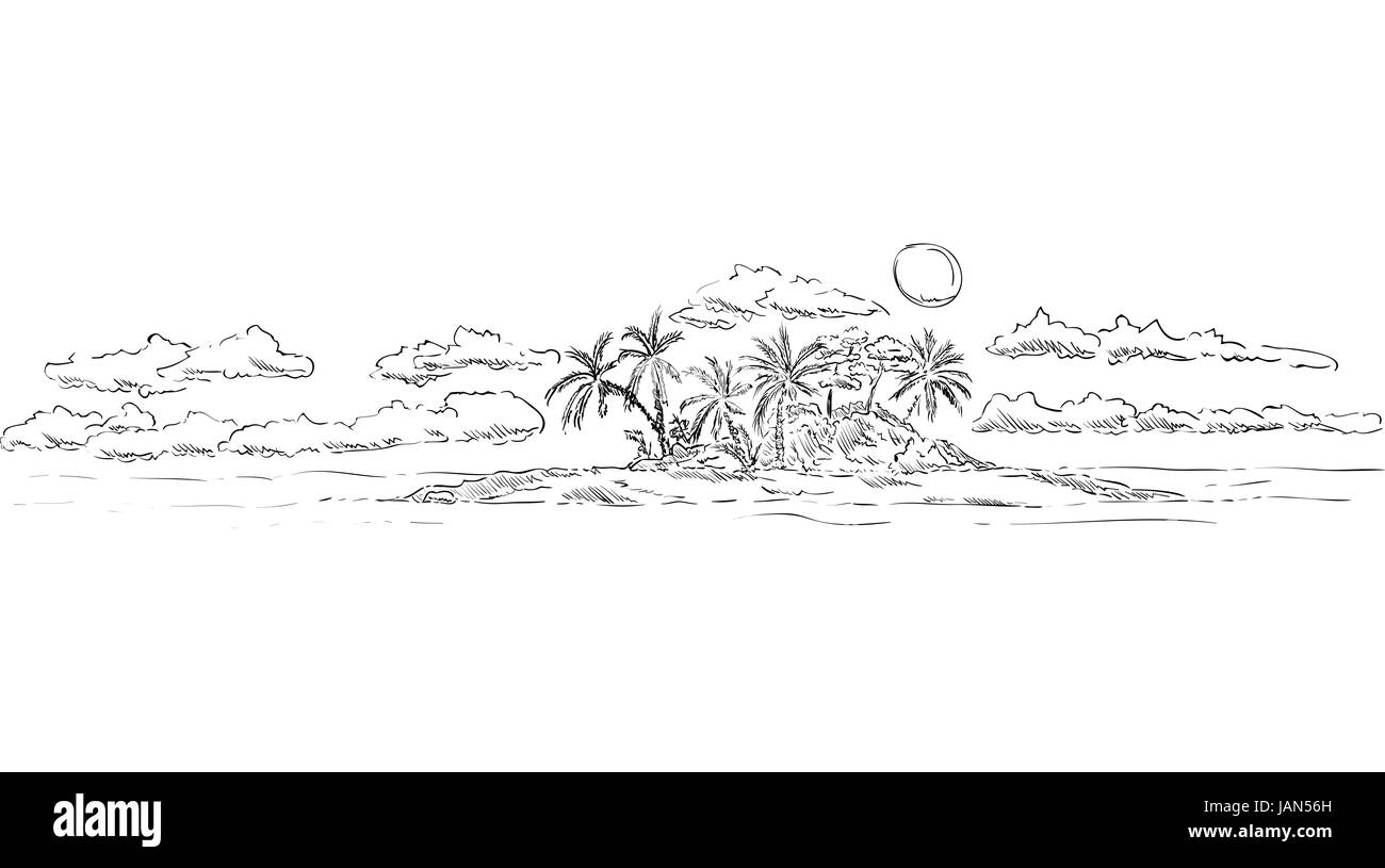 Sunset Clipart Black And White