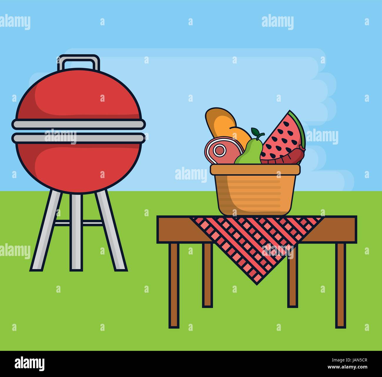 barbecue grill and food icon Stock Vector Image & Art - Alamy