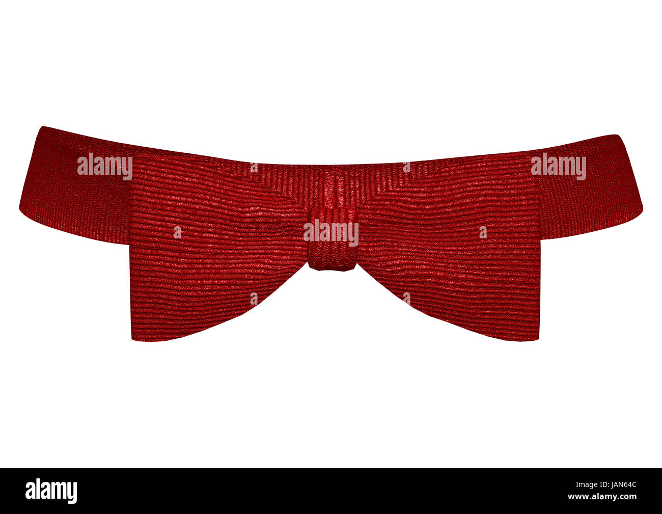 3D digital render of a classic red bowtie isolated on white background