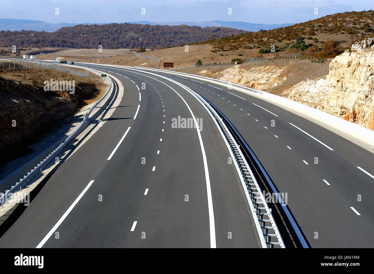 motorway landscape Stock Photo