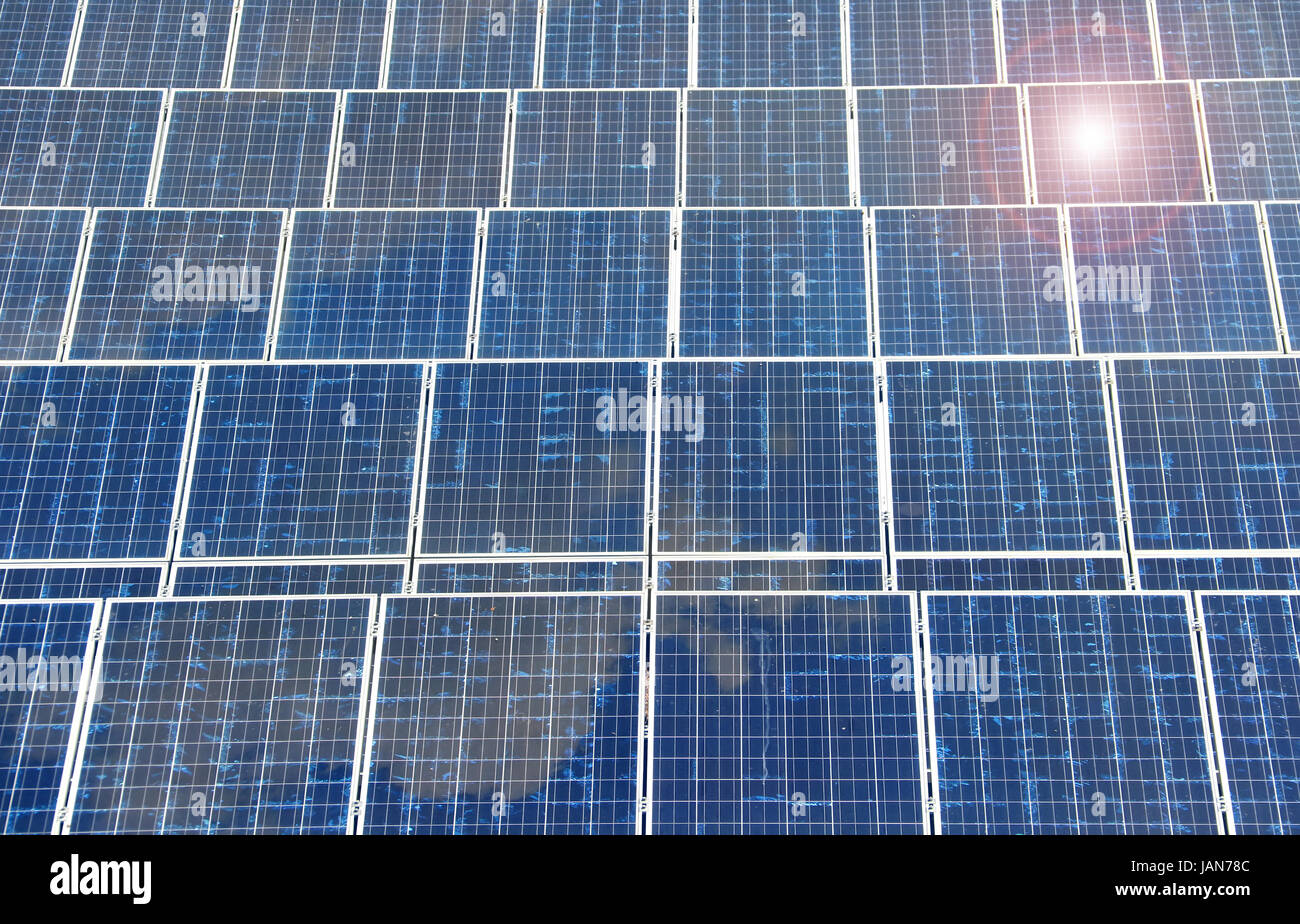 Detail of solar panel with reflection blue sky and sunlight. Solar panel texture Stock Photo Alamy
