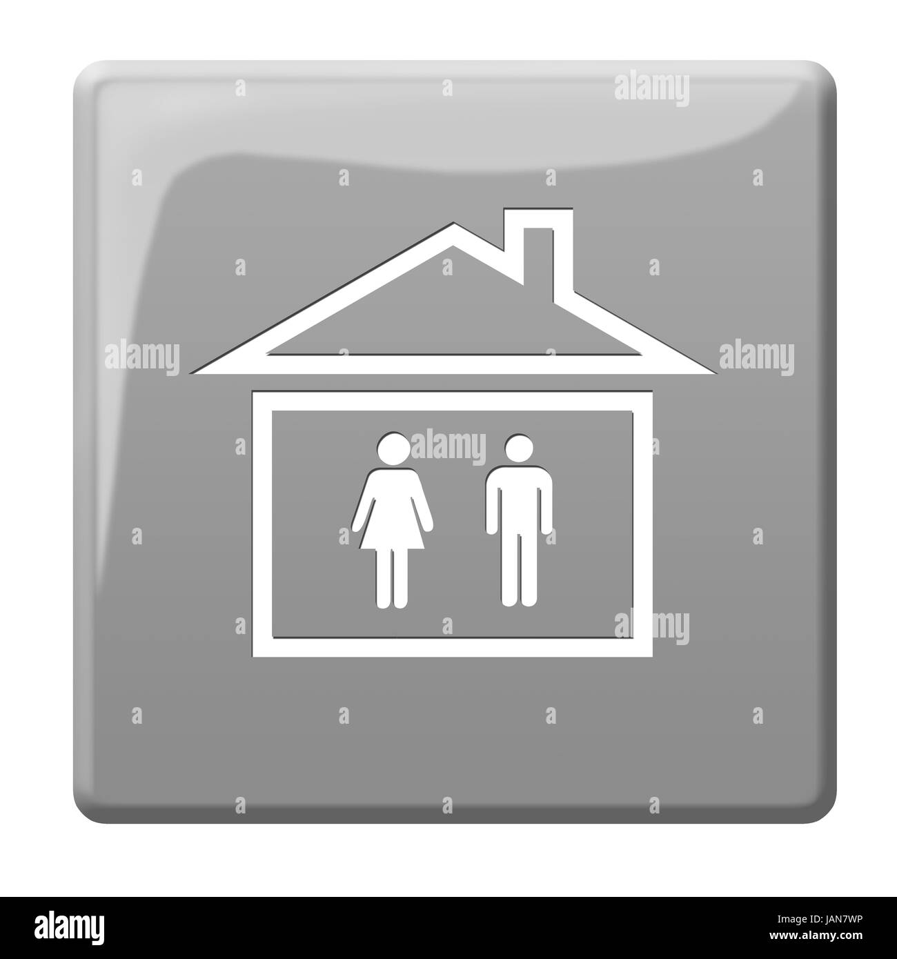 outhouse symbol button Stock Photo