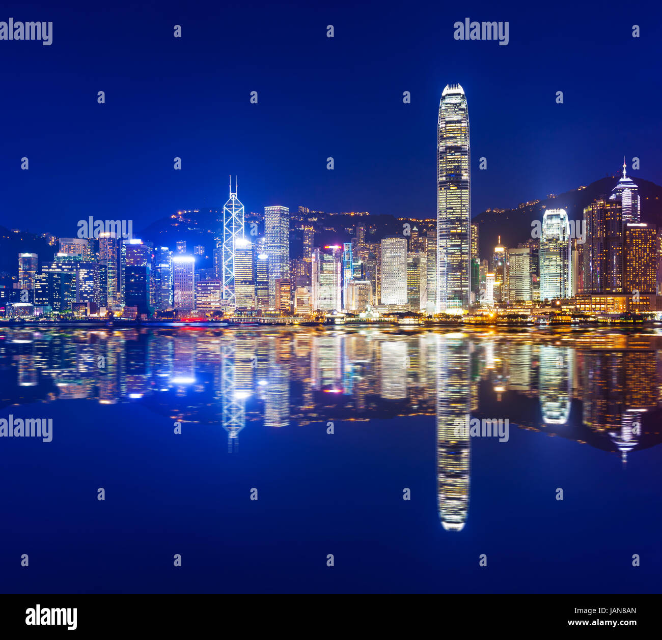 Hong Kong city skyline at night Stock Photo - Alamy