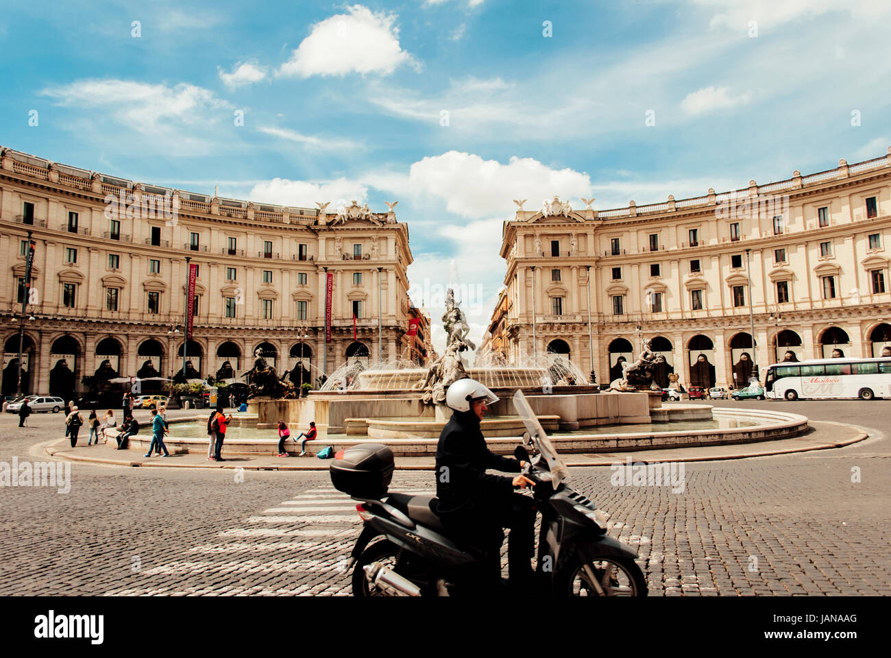 Motorcycle in Rome Stock Photo