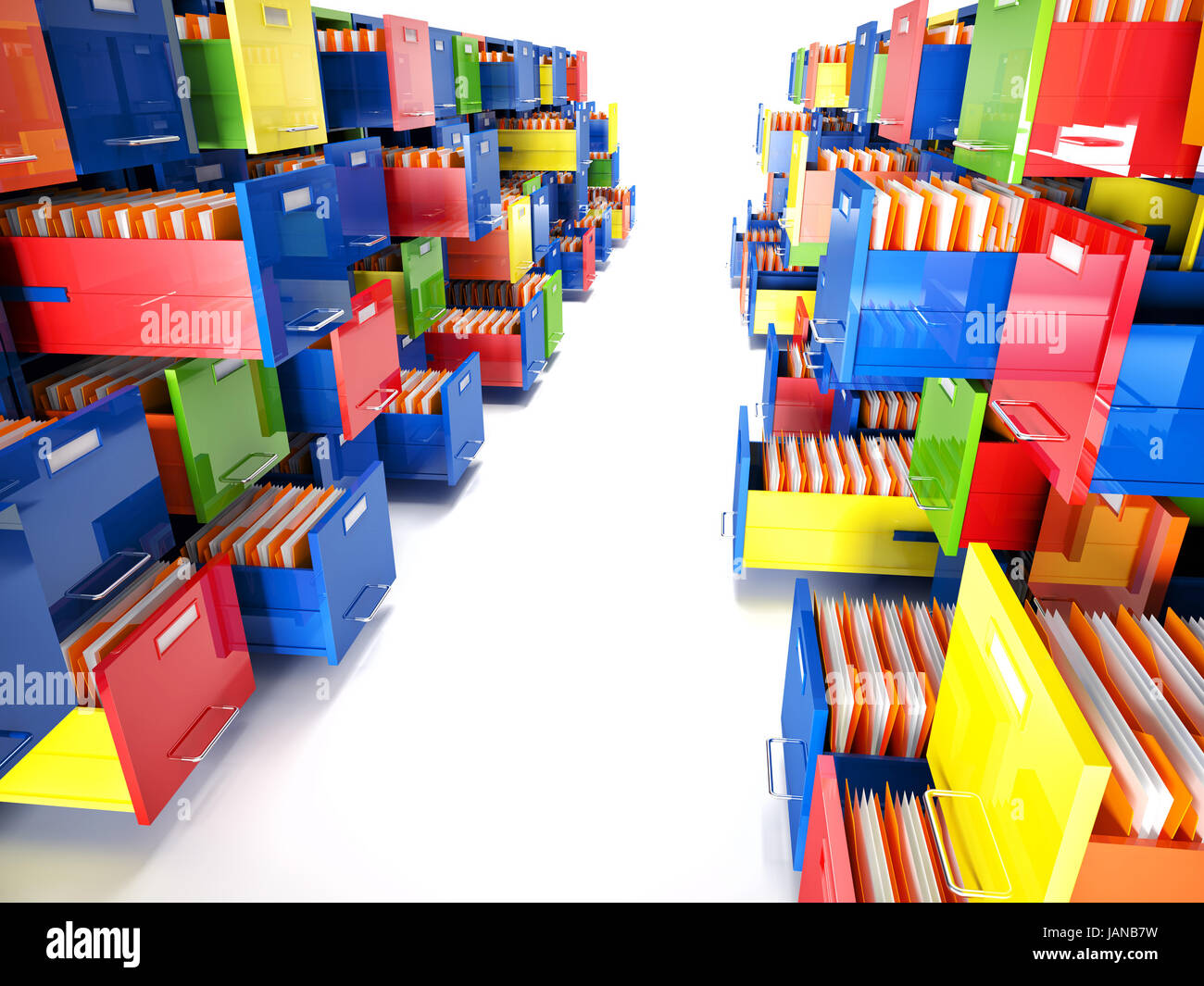 3d image of colorful file cabinet Stock Photo - Alamy