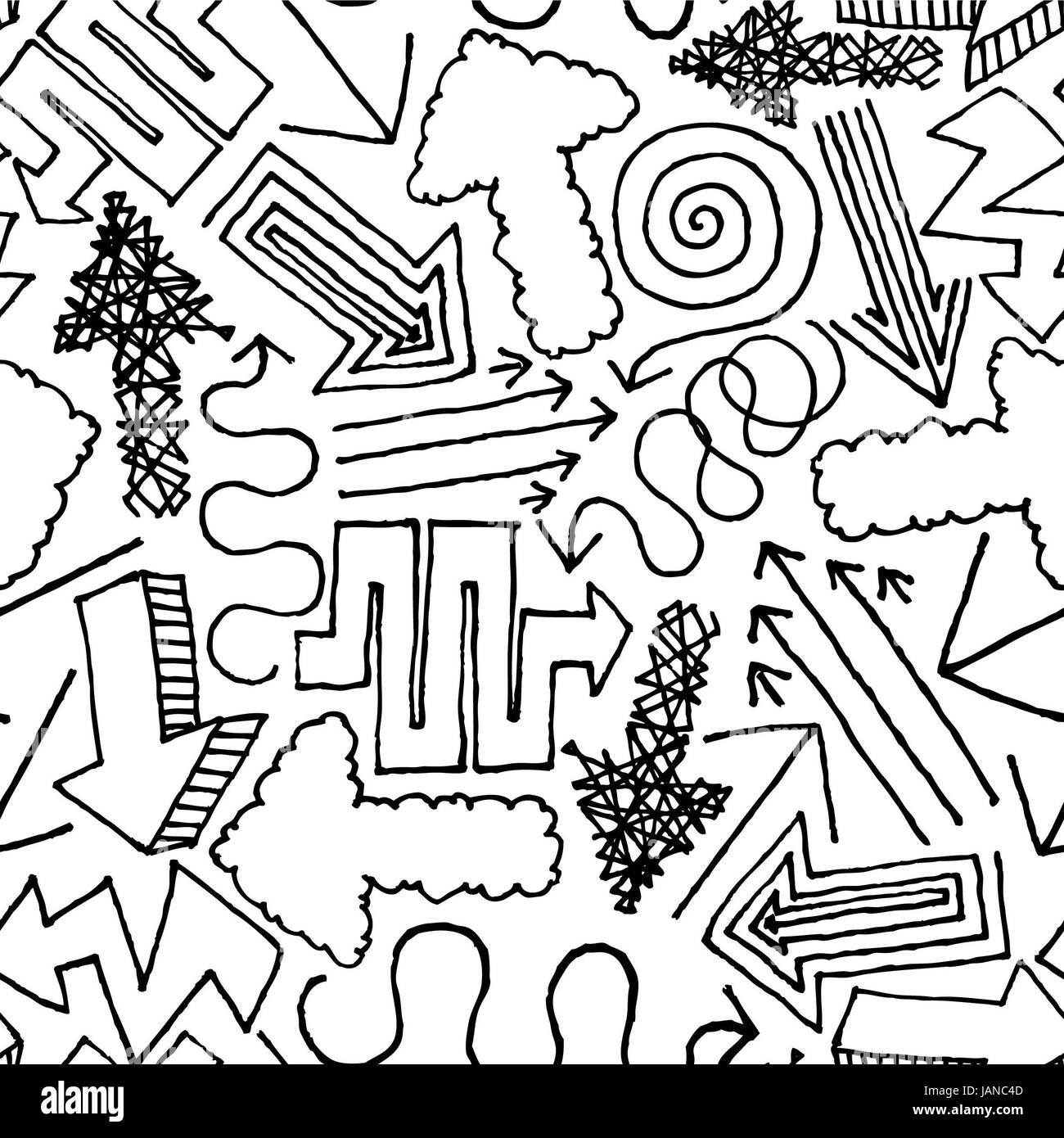 Hand drawn vector seamless Pattern / Background Stock Photo - Alamy