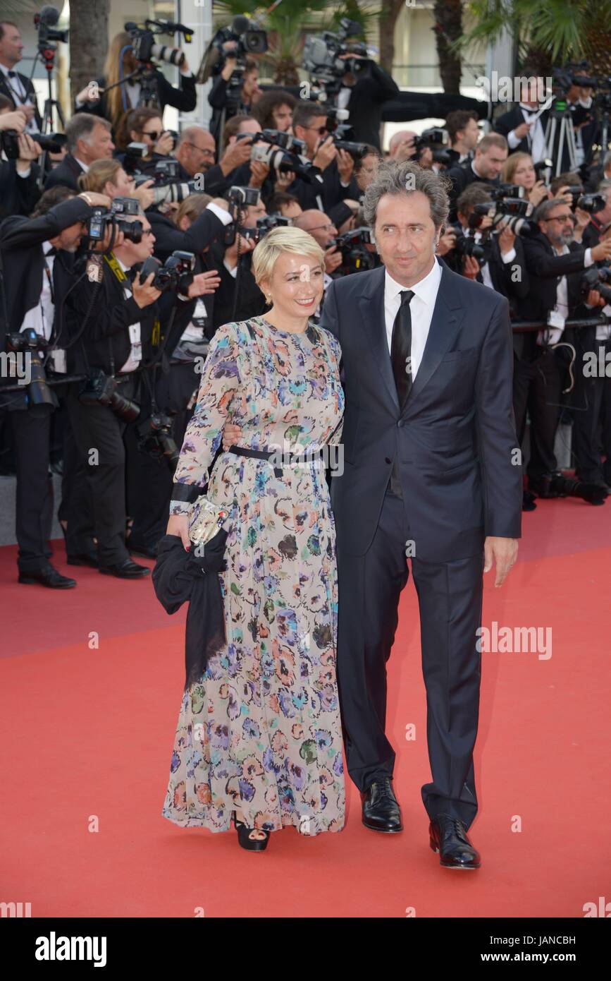 Paolo Sorrentino and his Wife Daniela D'Antonio   Arriving on the red carpet for the film 'The Killing of a Sacred Deer'  70th Cannes Film Festival  May 22, 2017 Photo Jacky Godard Stock Photo