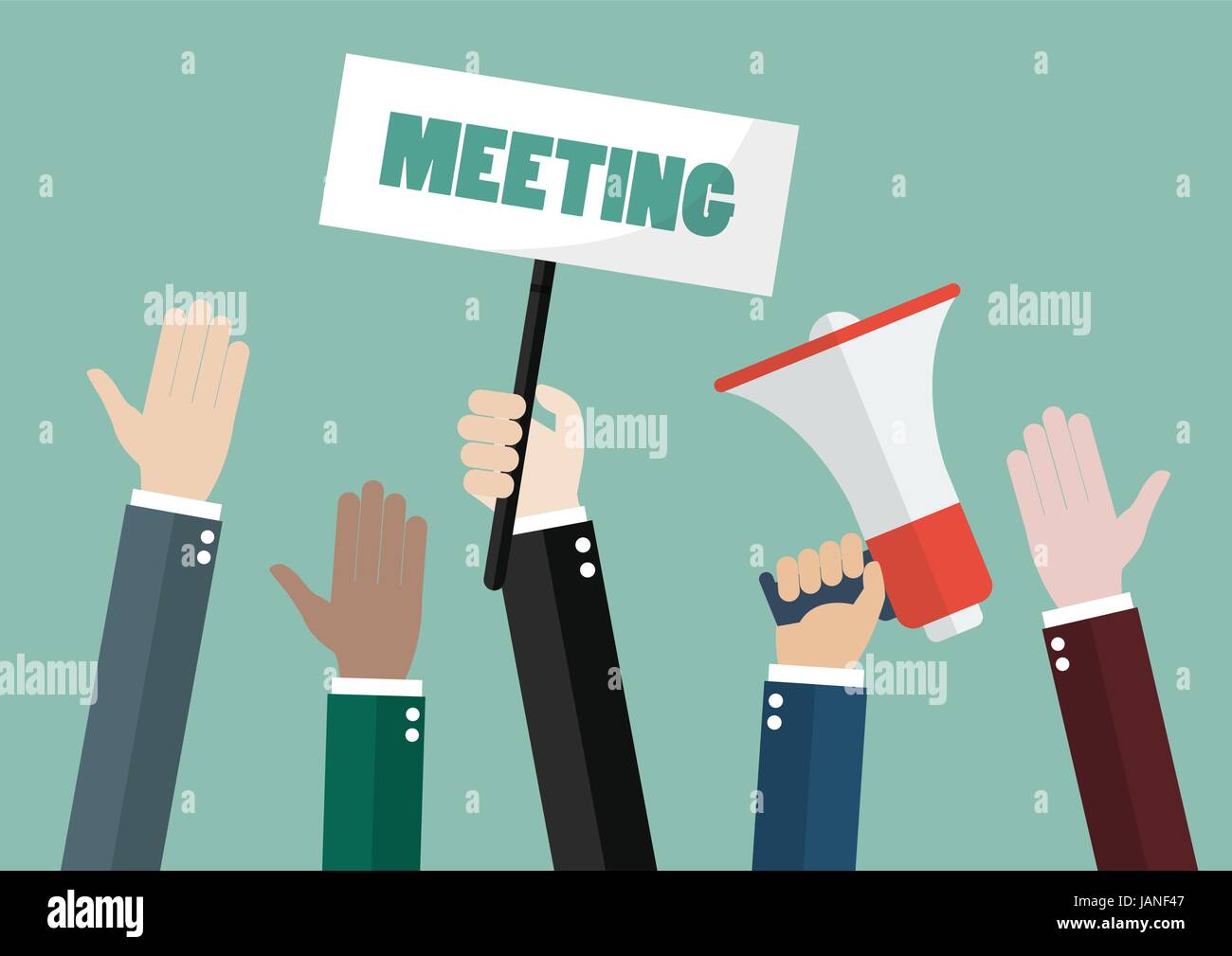 People attending meeting. Vector illustration Stock Vector