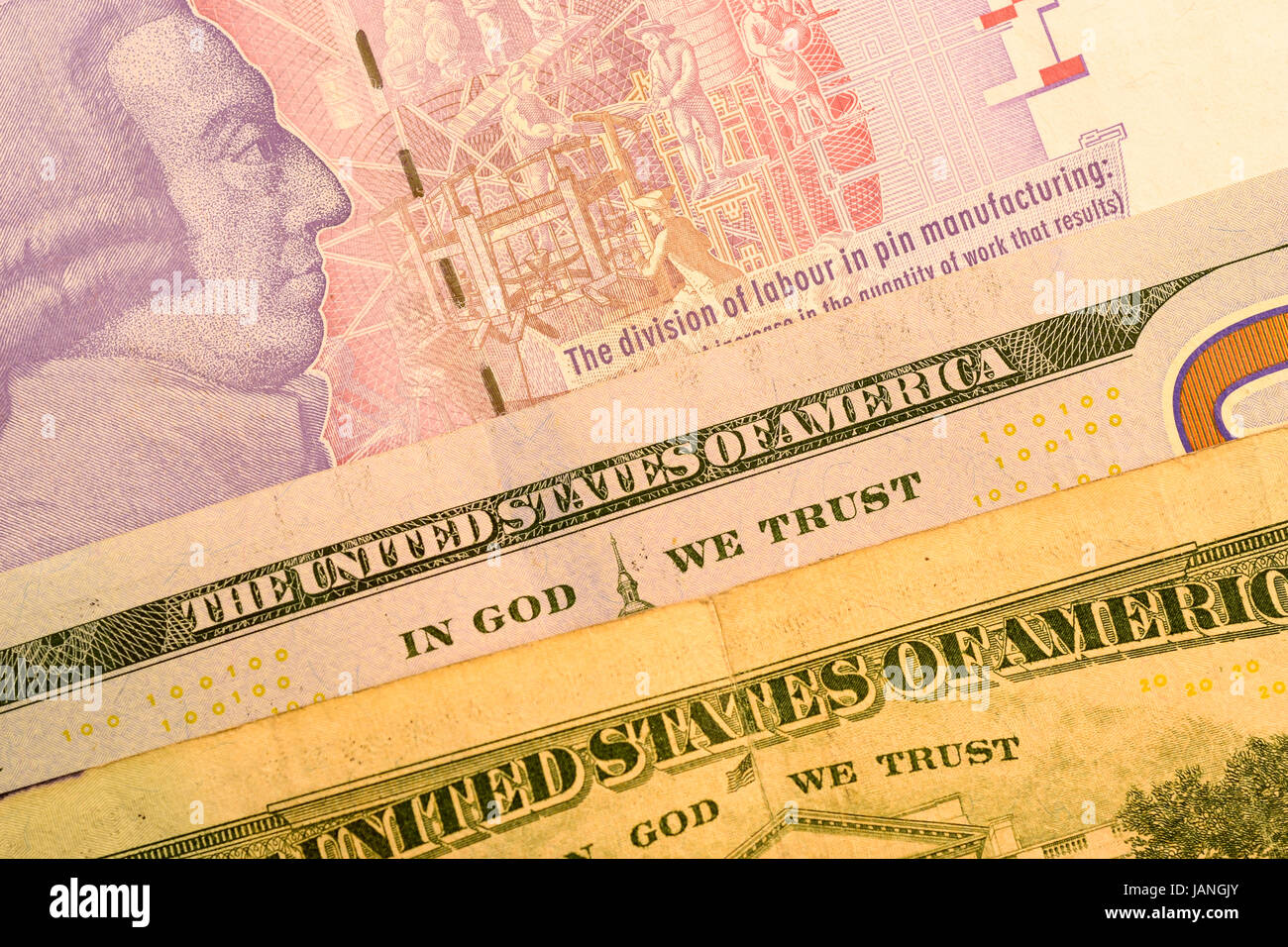 Close up Pounds, USD and EUR, Dollar and Euro currency note Stock Photo ...