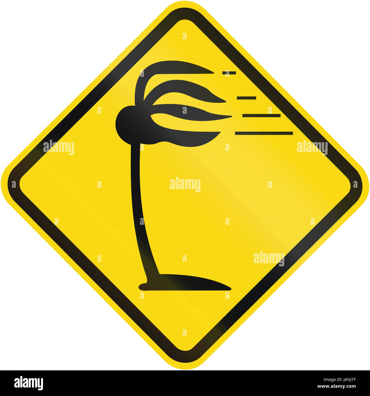 High winds warning sign used in Brazil Stock Photo Alamy