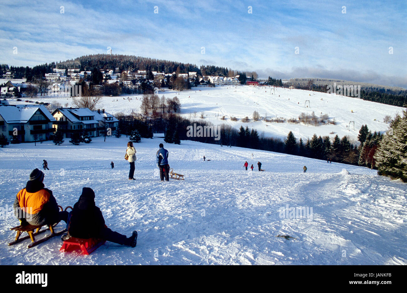 Deutschland, Nordrhein-Westfalen, Hochsauerlandkreis, Skigebiet ...