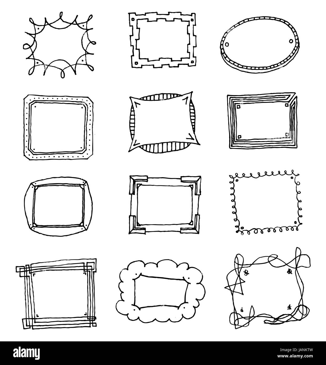 Hand drawn vector picture frame set Stock Photo Alamy