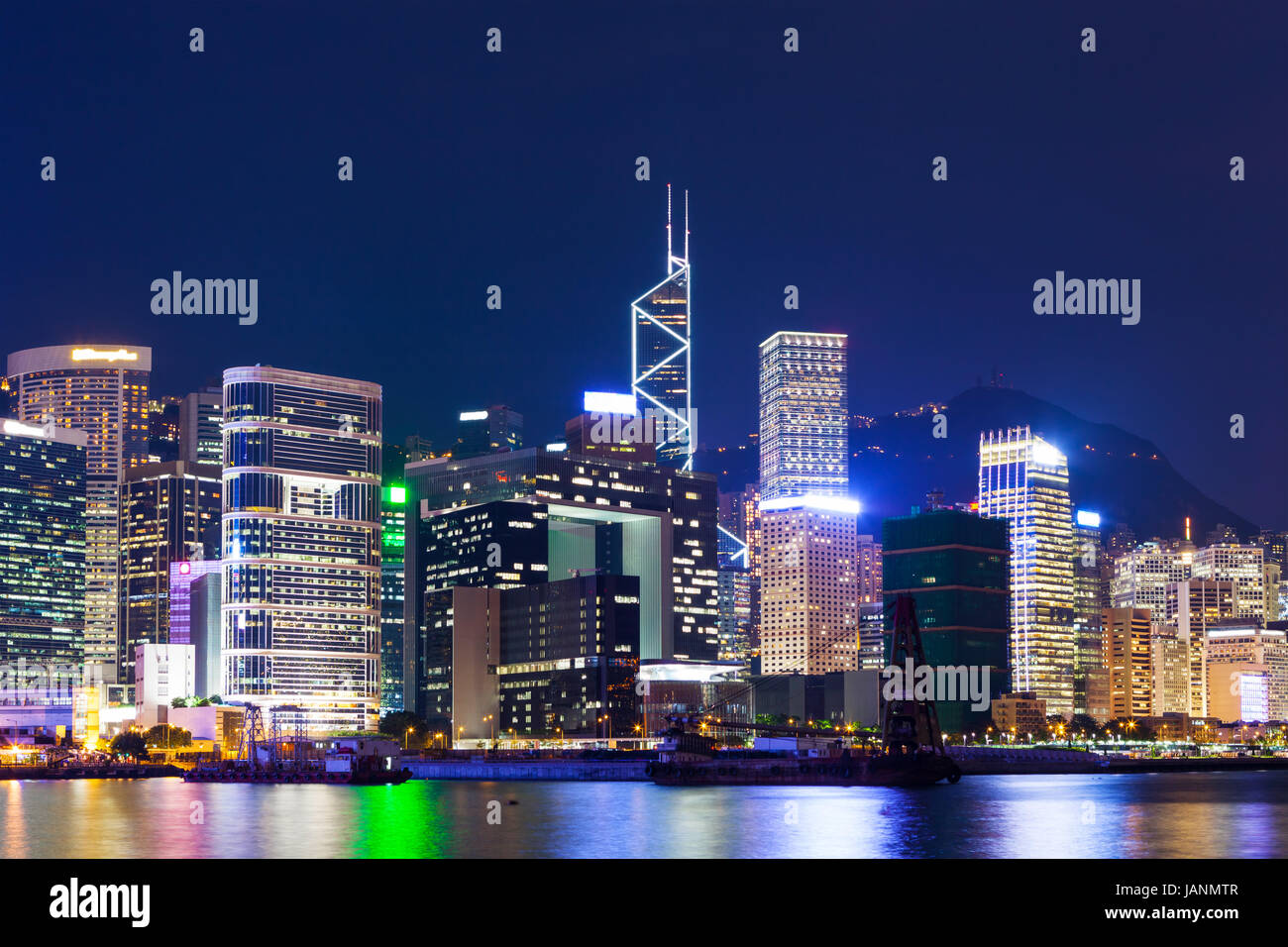 Hong Kong skyline at night Stock Photo - Alamy