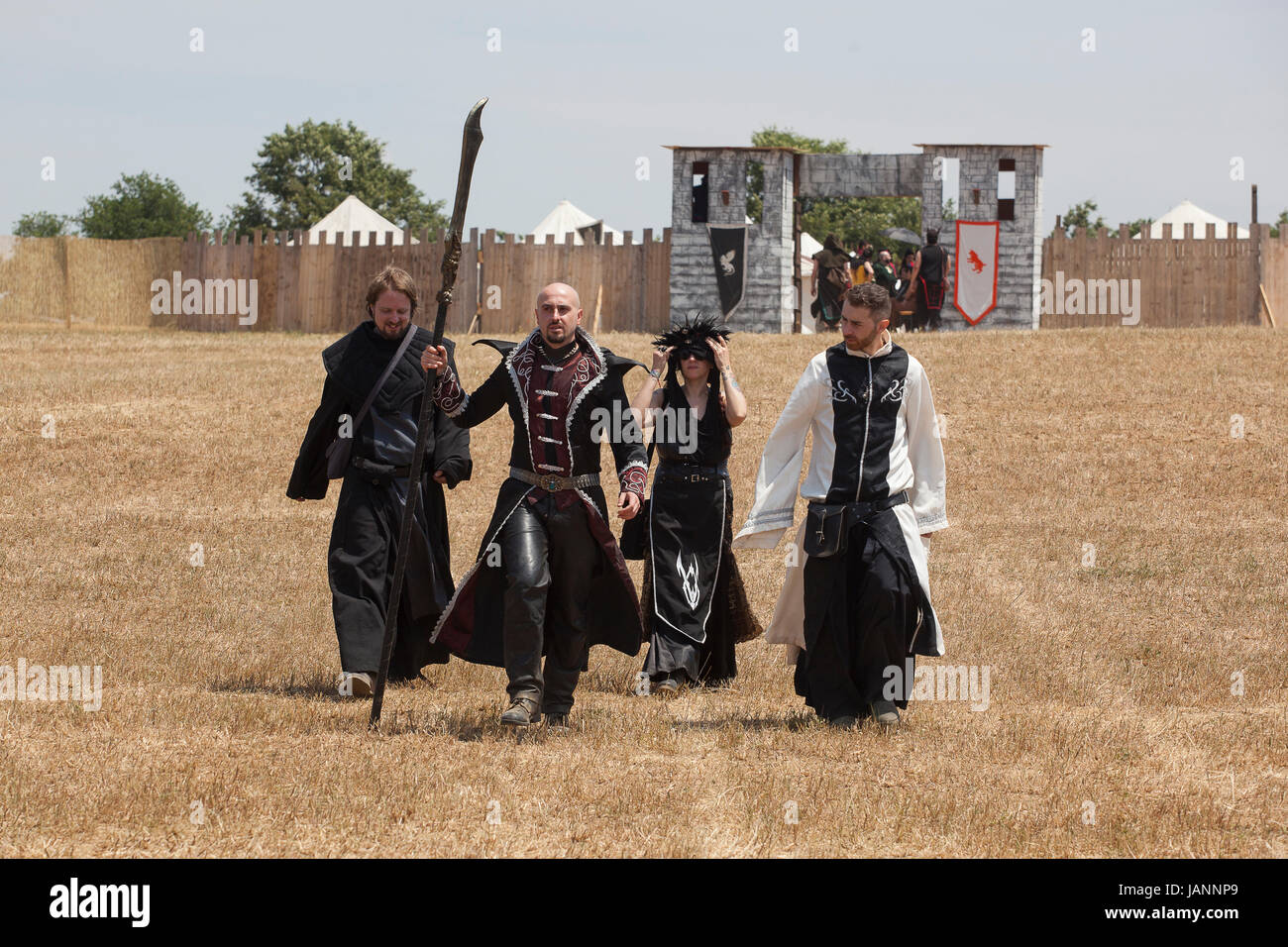 Vetralla, Italy - Battle for the Legis - living action role playing. Five days of game for the greatest acting game in Italy, with 5 camps and 1300 cosplayer Stock Photo