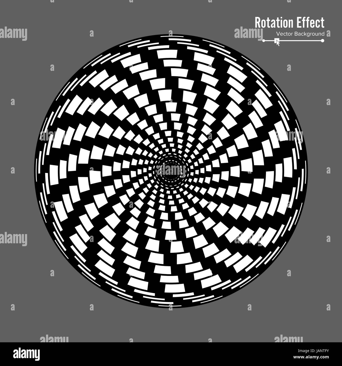 Optical Illusion. Vector 3d Art. Rotation Dynamic Effect. Spin Cycle