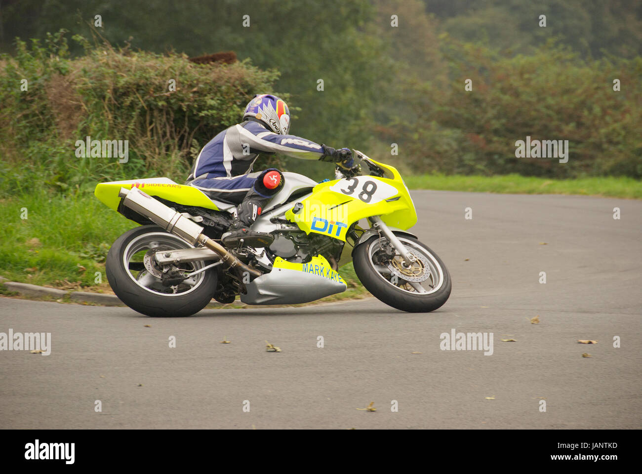 Motorcycle racer at Oliver's Mount Road Racing Circuit Stock Photo Alamy