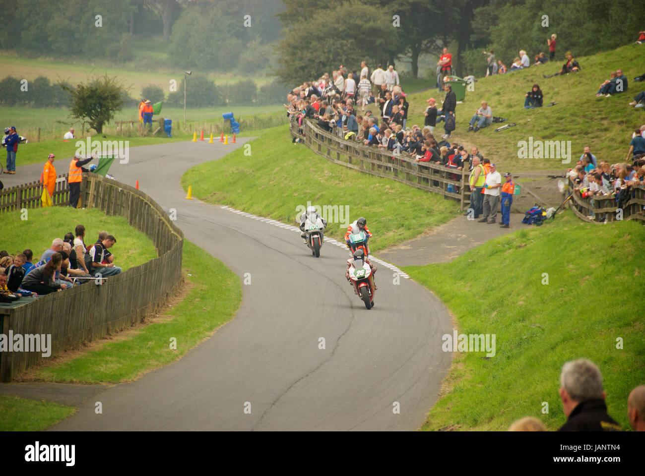 Motorcycles racing at Oliver's Mount Road Racing Circuit Stock Photo