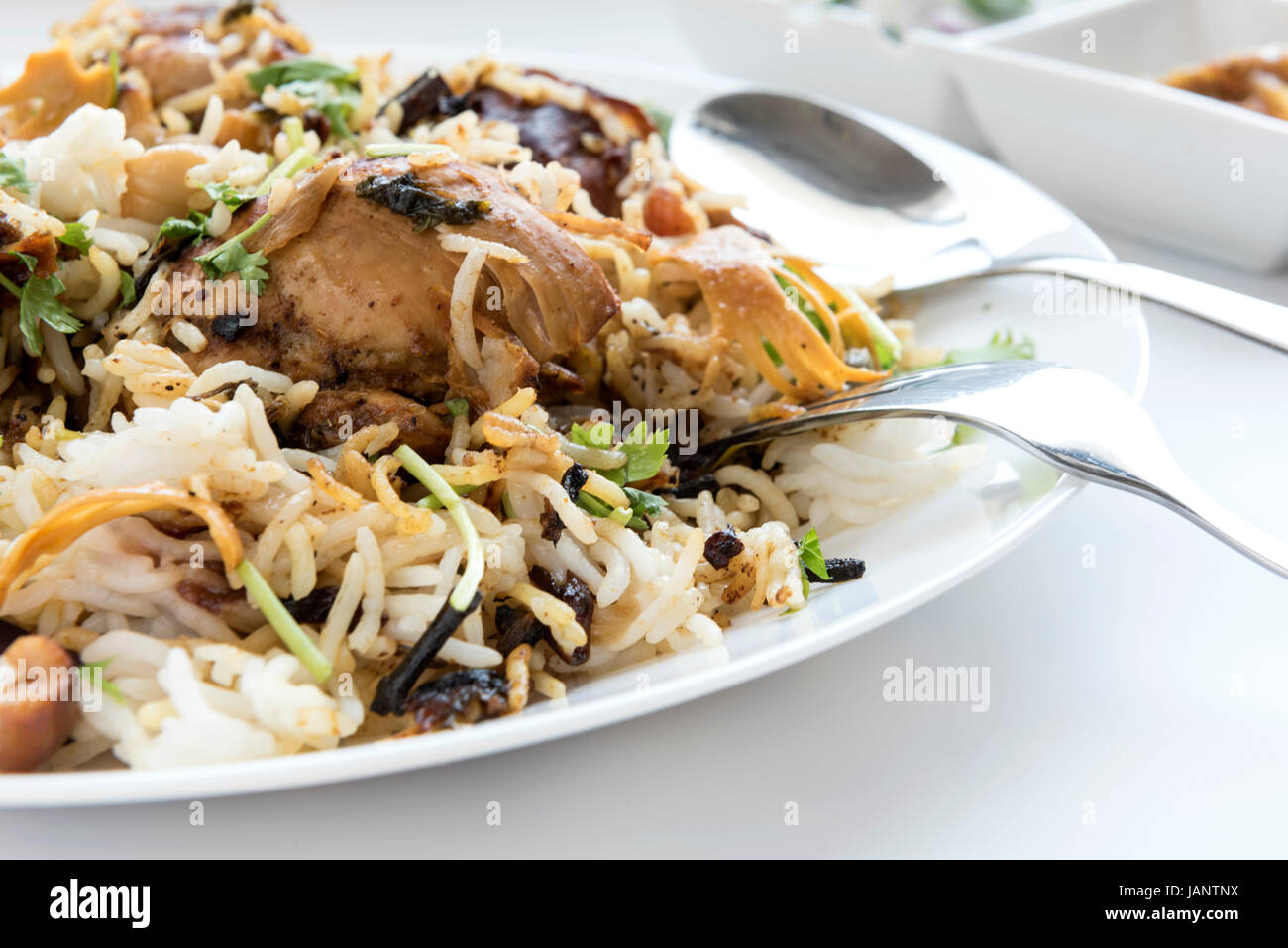 Indian Lunch Recipe Chicken Biryani Stock Photo Alamy