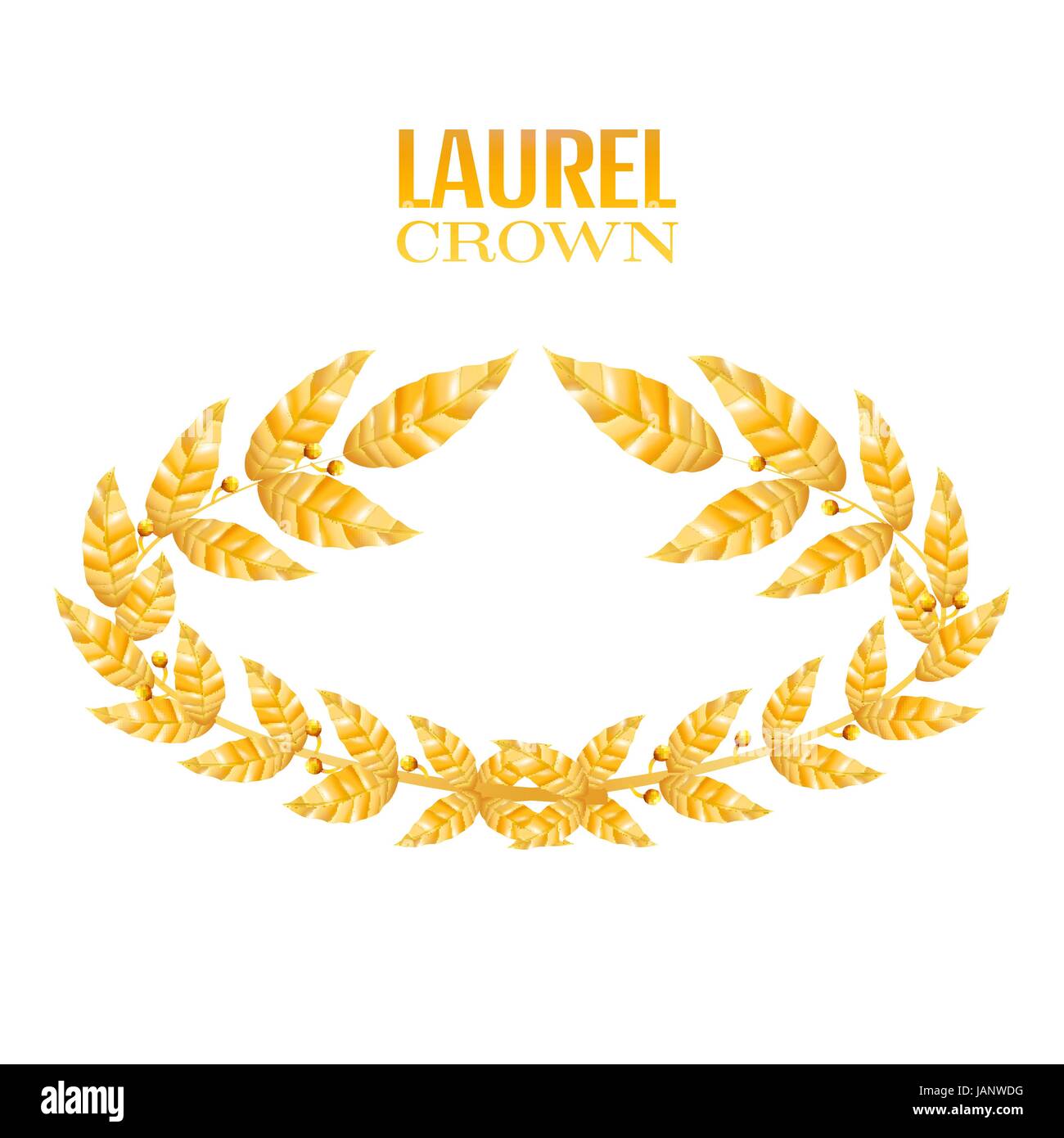 Laurel Crown. Greek Wreath With Golden Leaves. Vector Illustration