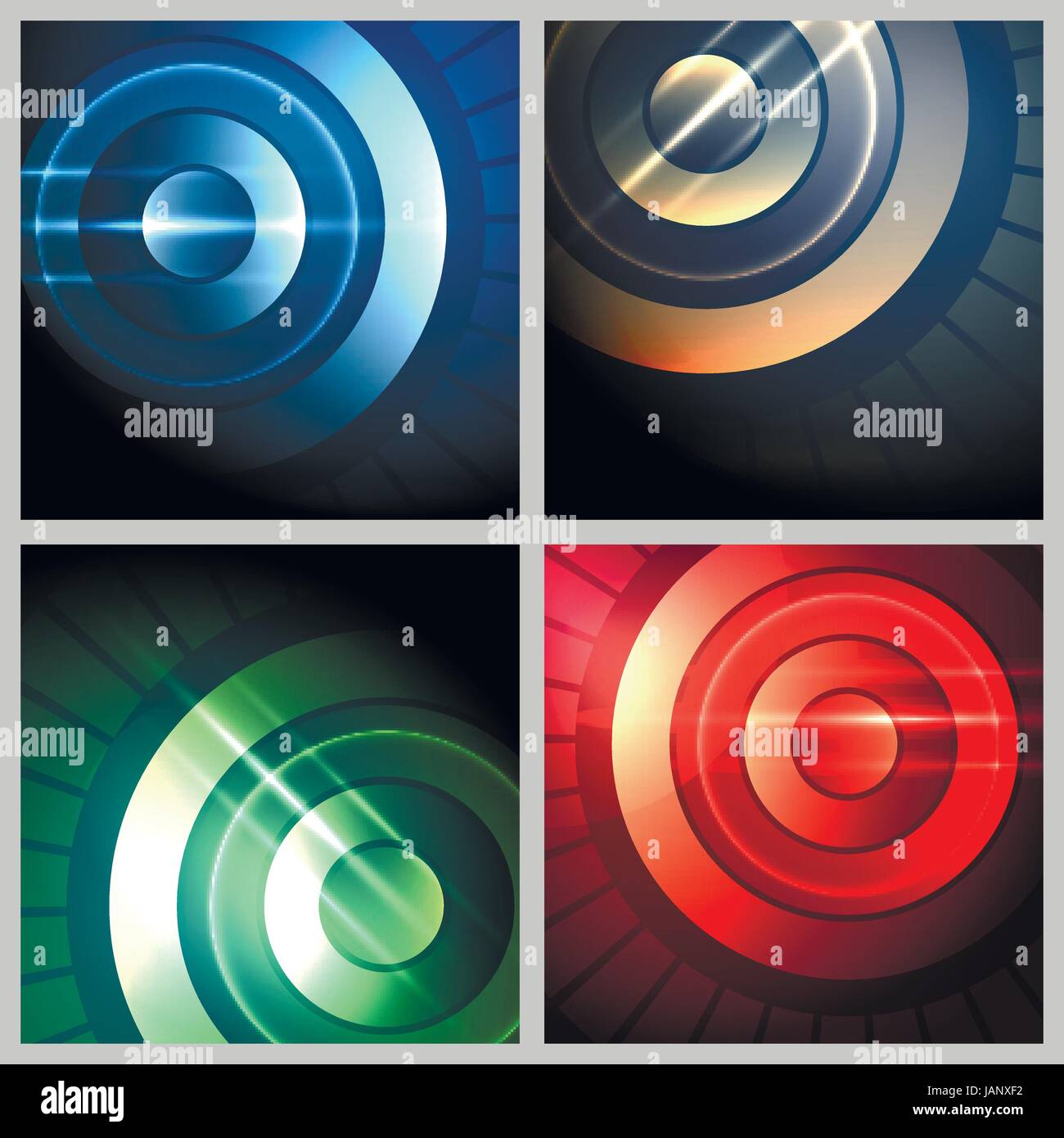 Colorful Technical backgrounds. Hi-tech or futuristic design elements vector set Stock Vector