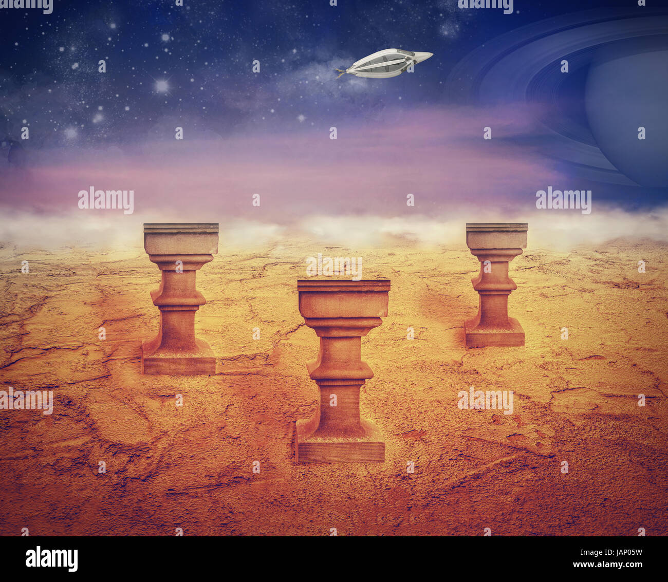 Inspired by the deep of space I've created this Mars landing artwork. Stock Photo