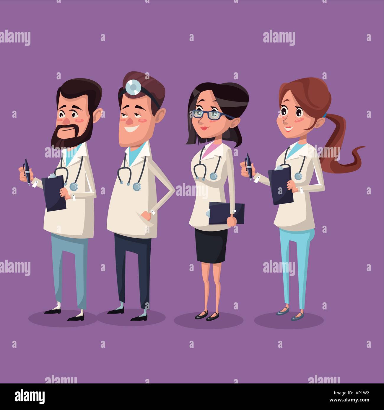 color background hospital medical staff team doctors Stock Vector Image ...