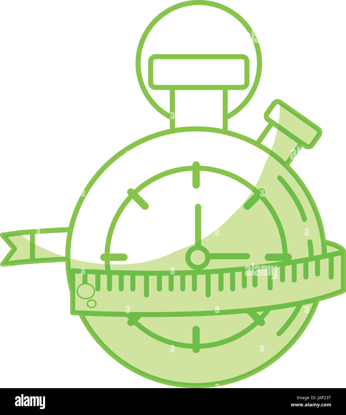 silhouette chronometer with measuring to practice exercise Stock Vector