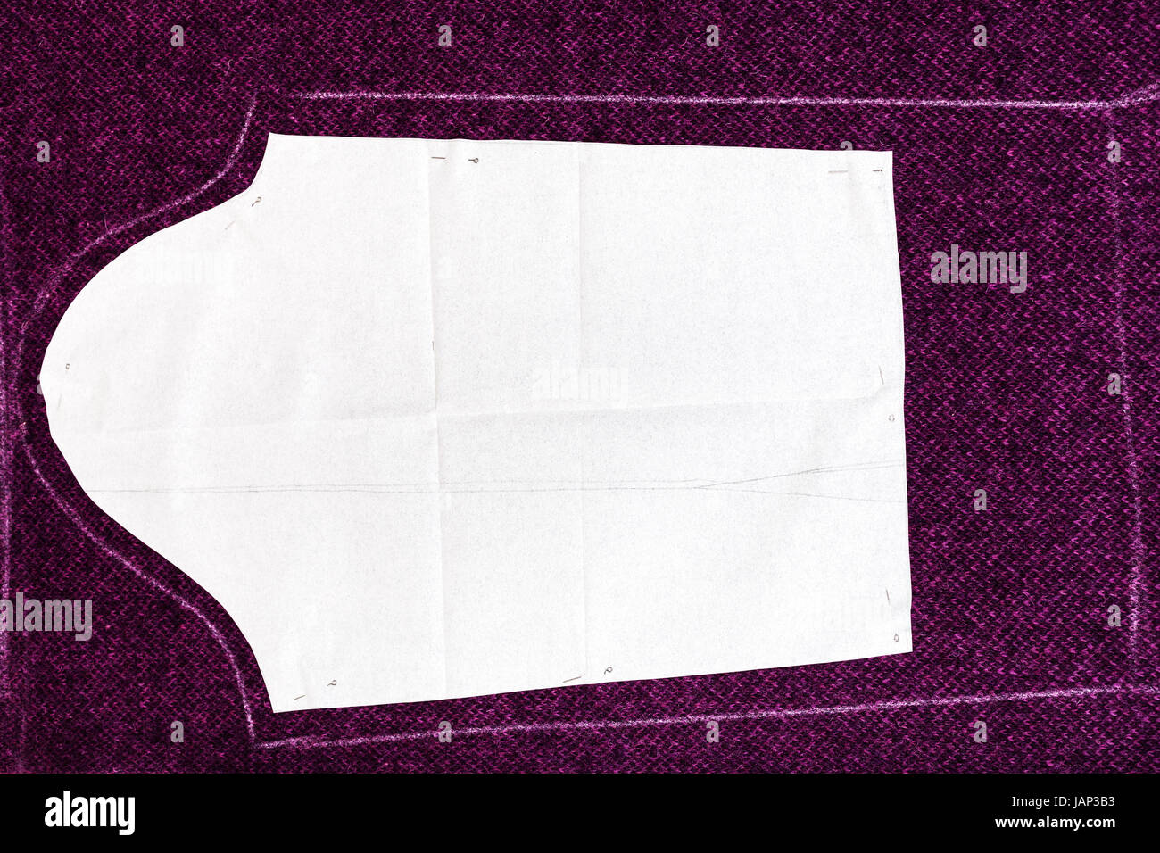 tracing paper of dress pattern cutting of woollen cloth on cutting