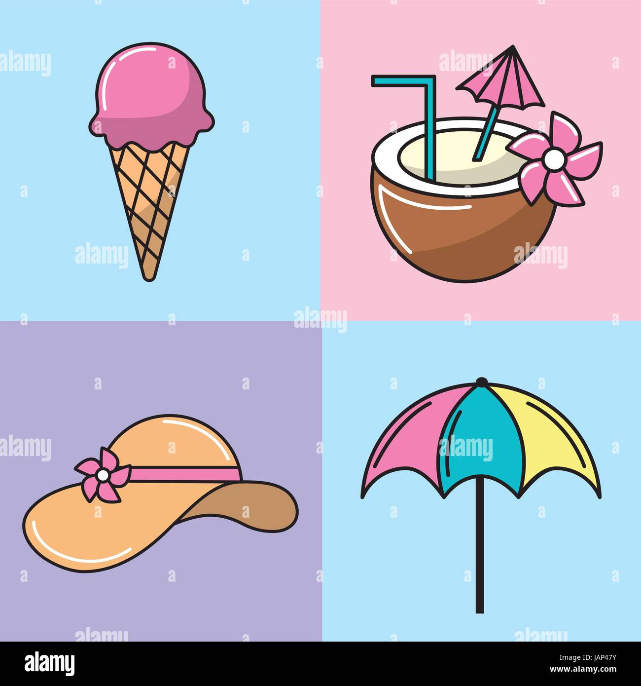 Rustic beach umbrella Stock Vector Images - Alamy