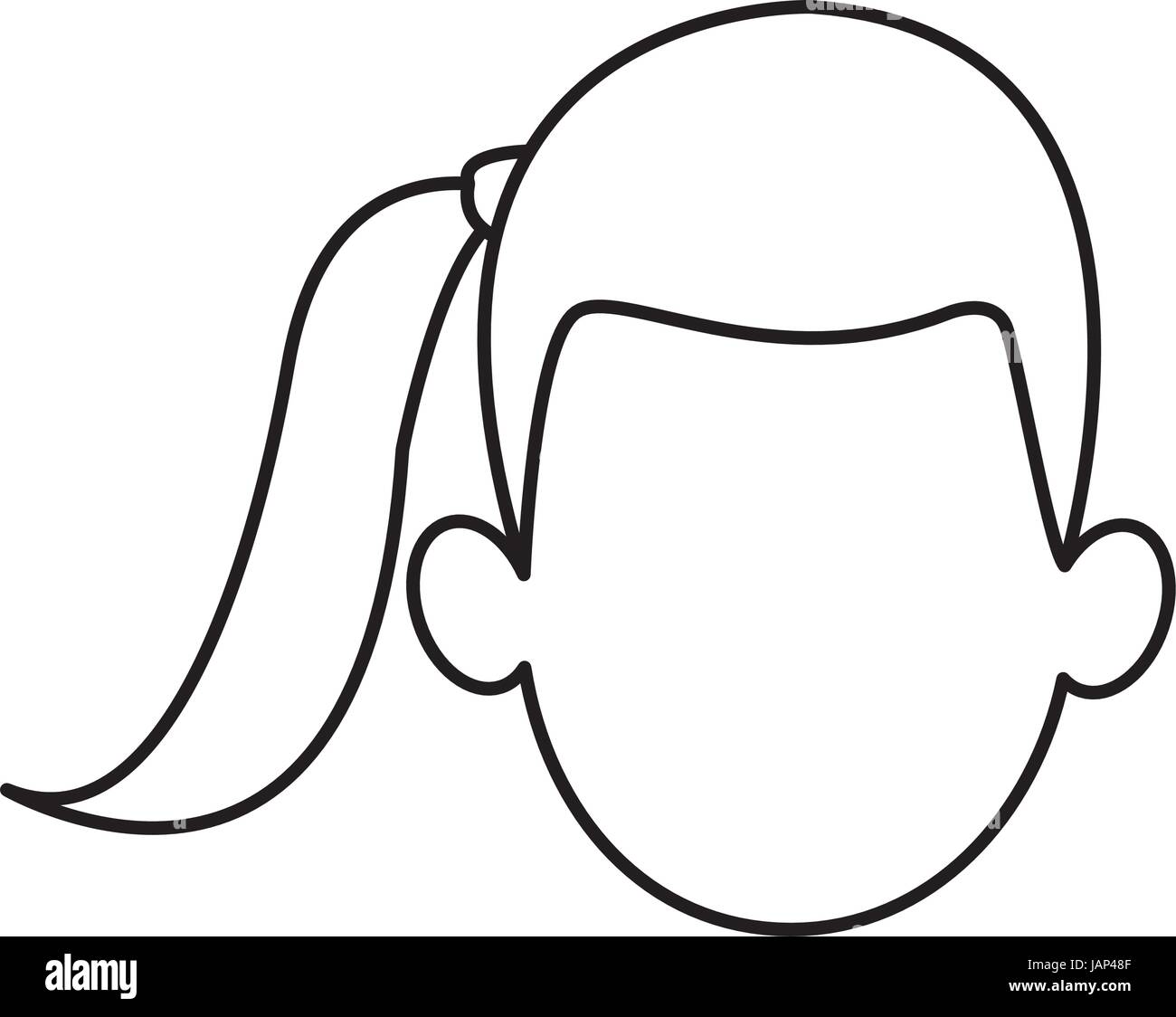 silhouette of faceless head woman hairstyle Stock Vector Image & Art ...