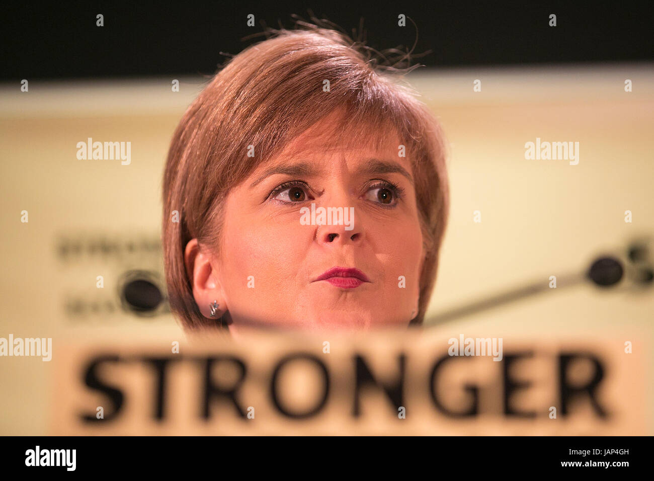 First Minister Nicola Sturgeon of the SNP Stock Photo