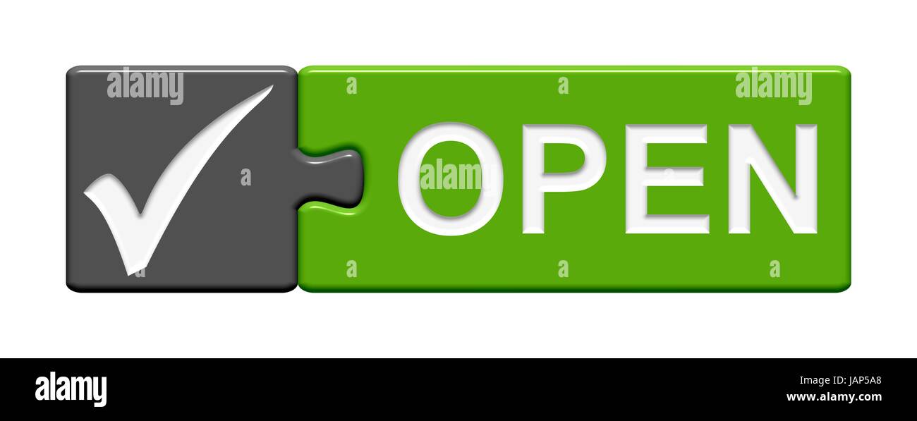 puzzle button open Stock Photo Alamy