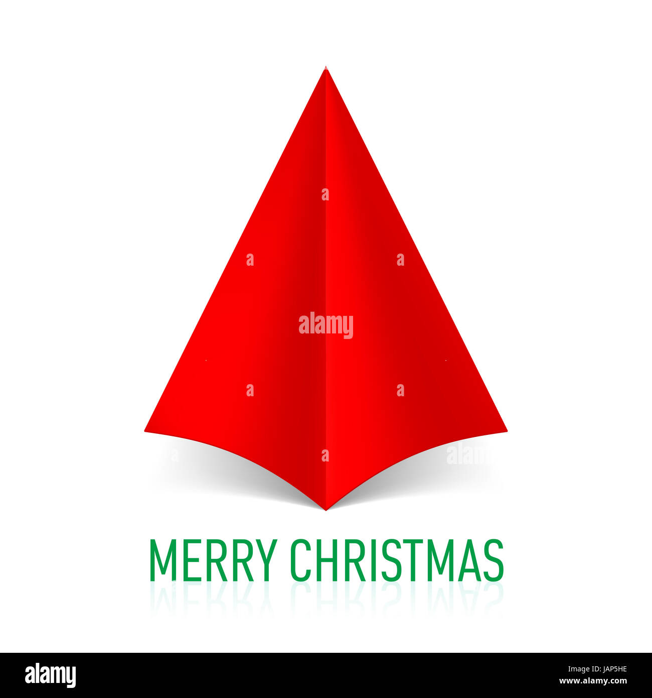 Abstract red paper Christmas tree on white background Stock Photo - Alamy