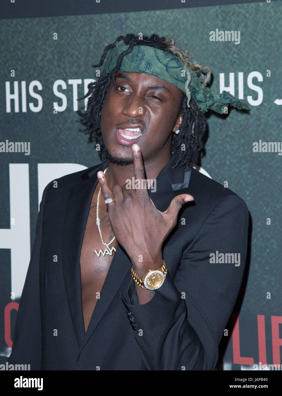 Los Angeles, USA. 06th June, 2017. K Camp attends the Premiere of Riveting Entertainment's “Chris Brown: Welcome To My Life” at Regal LA Live: A Barco Innovation Center on June 6, 2017 in Los Angeles, California, USA Credit: The Photo Access/Alamy Live News Stock Photo