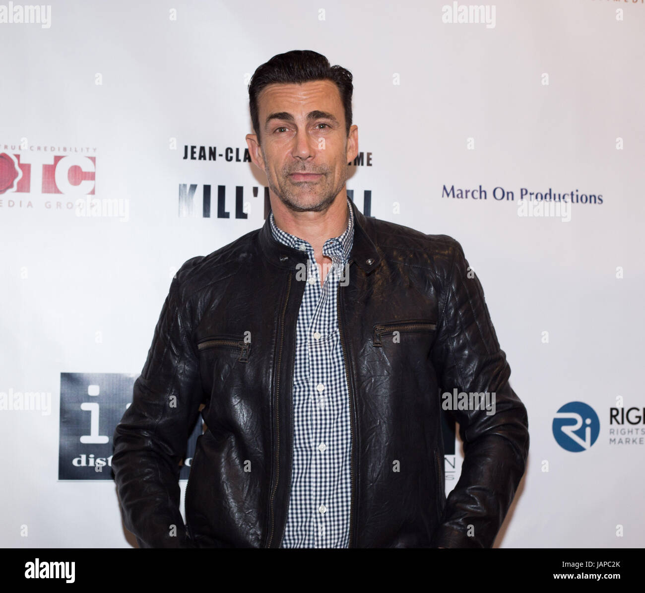 Daniel Bernhardt attends the premiere of Destination Films' 'Kill 'em All' at Harmony Gold on June 6, 2017 in Los Angeles, California. Stock Photo