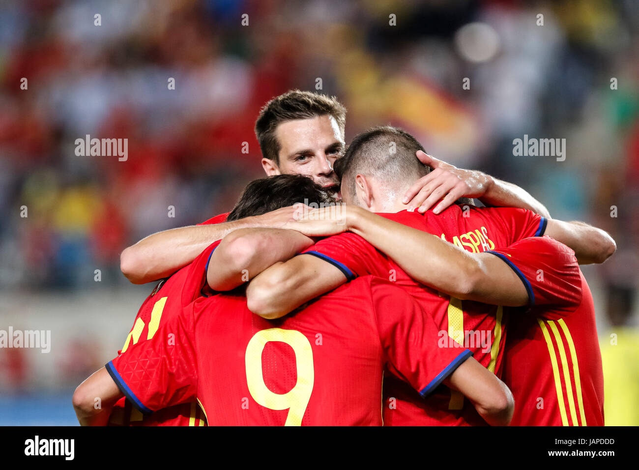 Murcia, Spain. 7th June, 2017. International friendly match between National Football Team of Spain and Colombia at Nueva Condomina Stadium in Murcia. © ABEL F. ROS/Alamy Live News Stock Photo