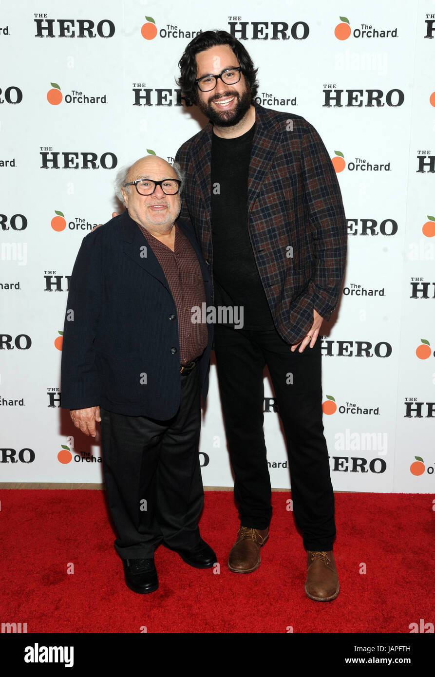 New York, NY, USA. 07th June, 2017. Danny DeVito and Brett Haley at 'The Hero' New York Premiere at the Whitby Hotel on June 7, 2017 in New York City. Credit: John Palmer/Media Punch/Alamy Live News Stock Photo