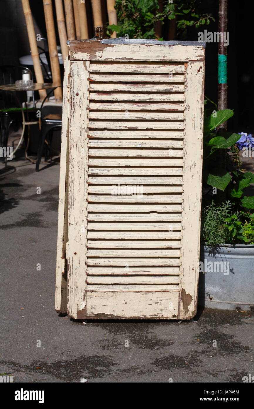 old wooden window shutter Stock Photo - Alamy
