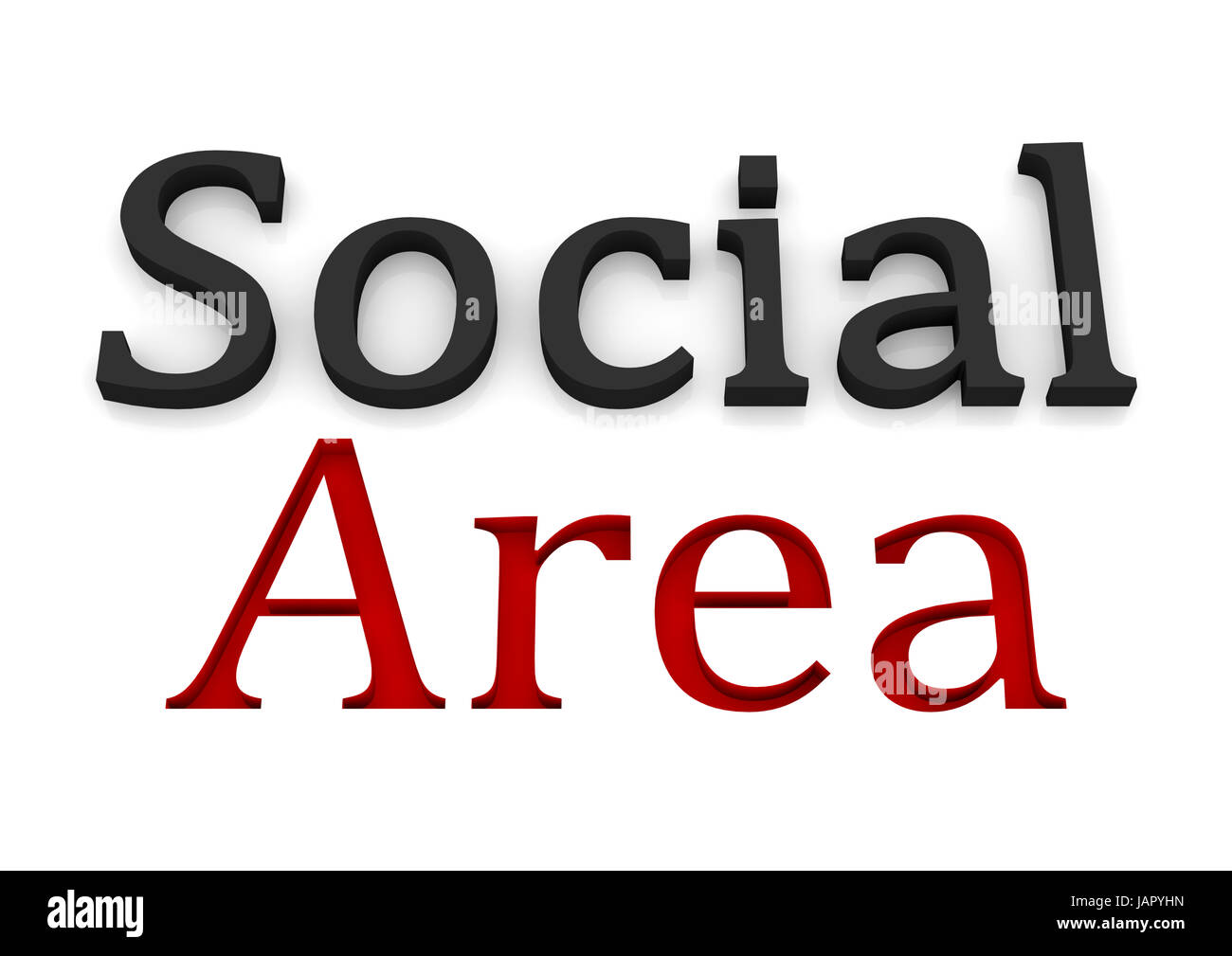 the lettering Social Area in black and red Stock Photo - Alamy