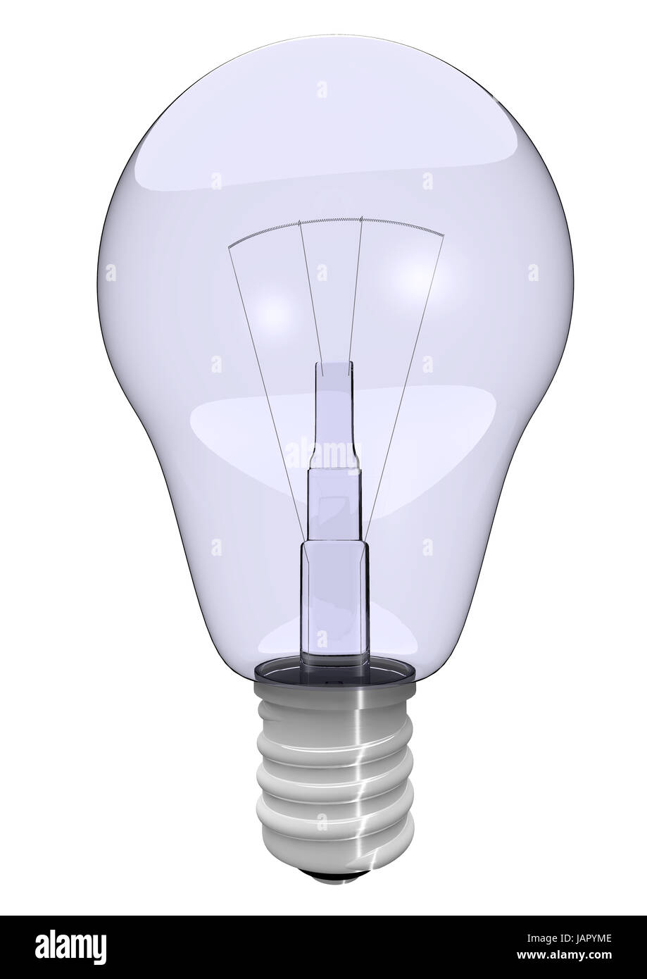 a big normal bulb with reflection in glass Stock Photo - Alamy