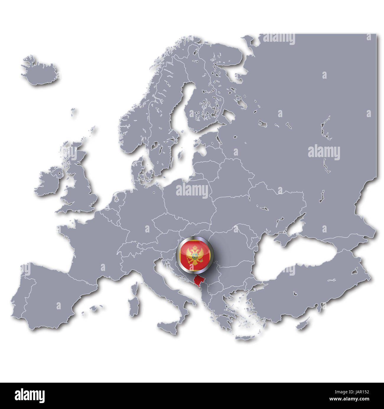 pix Montenegro Map In Europe https www alamy com stock photo map of europe with montenegro 144335326 html