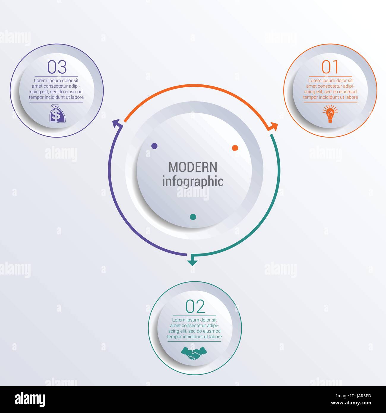 Vector template for infographic diagram with 3 options circles Stock ...