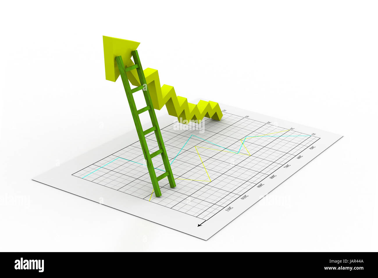business graph with ladder Stock Photo Alamy