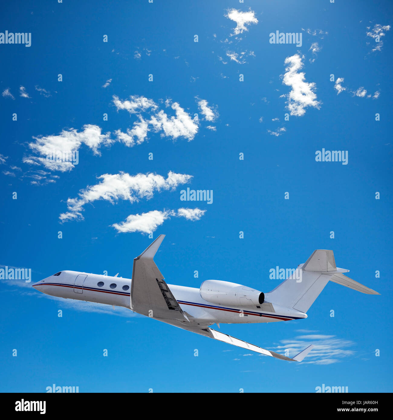 Private jet in flight Stock Photo - Alamy