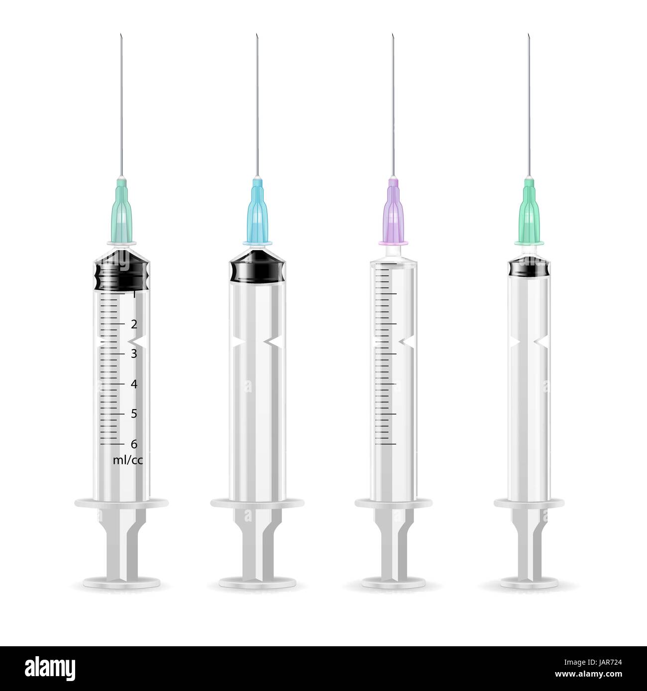 Vector Plastic Medical Syringe Isolated 3d Realistic Illustration Stock ...