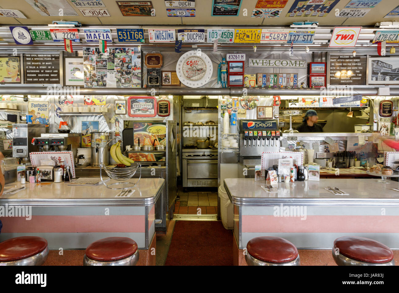 Herkimer, New York, USA – June 5, 2017: Crazy Otto's Empire Diner was voted Best Diner in New York State for 2017. Stock Photo
