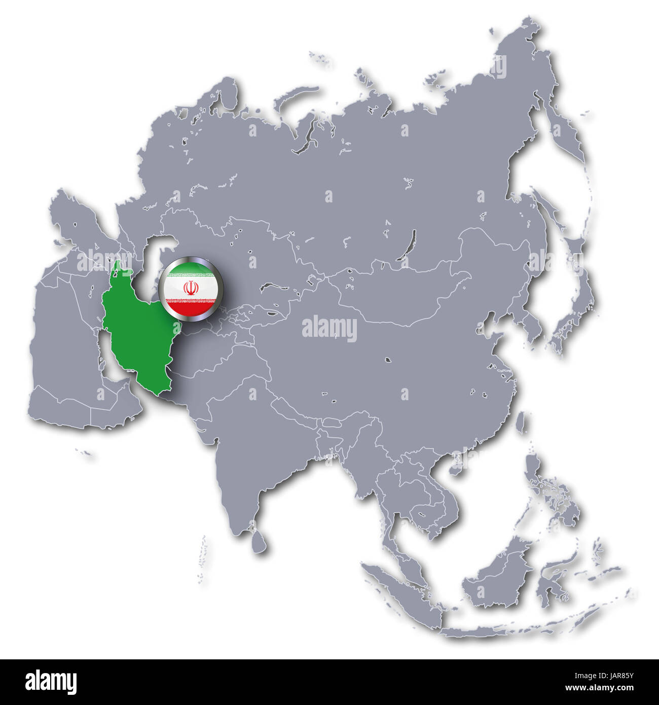 Iran Map In Asia Asia Map With Iran Stock Photo - Alamy