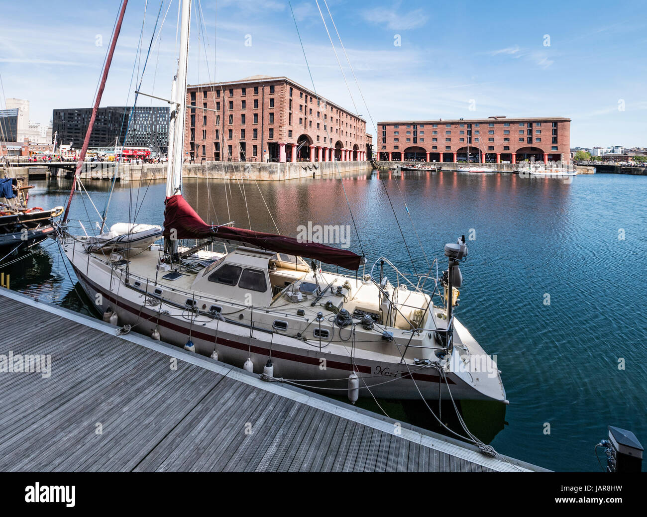 The Albert Dock complex of dock buildings and warehouses was opened in 1846, in Liverpool, England. Designed by Jesse Hartley and Philip Hardwick Stock Photo