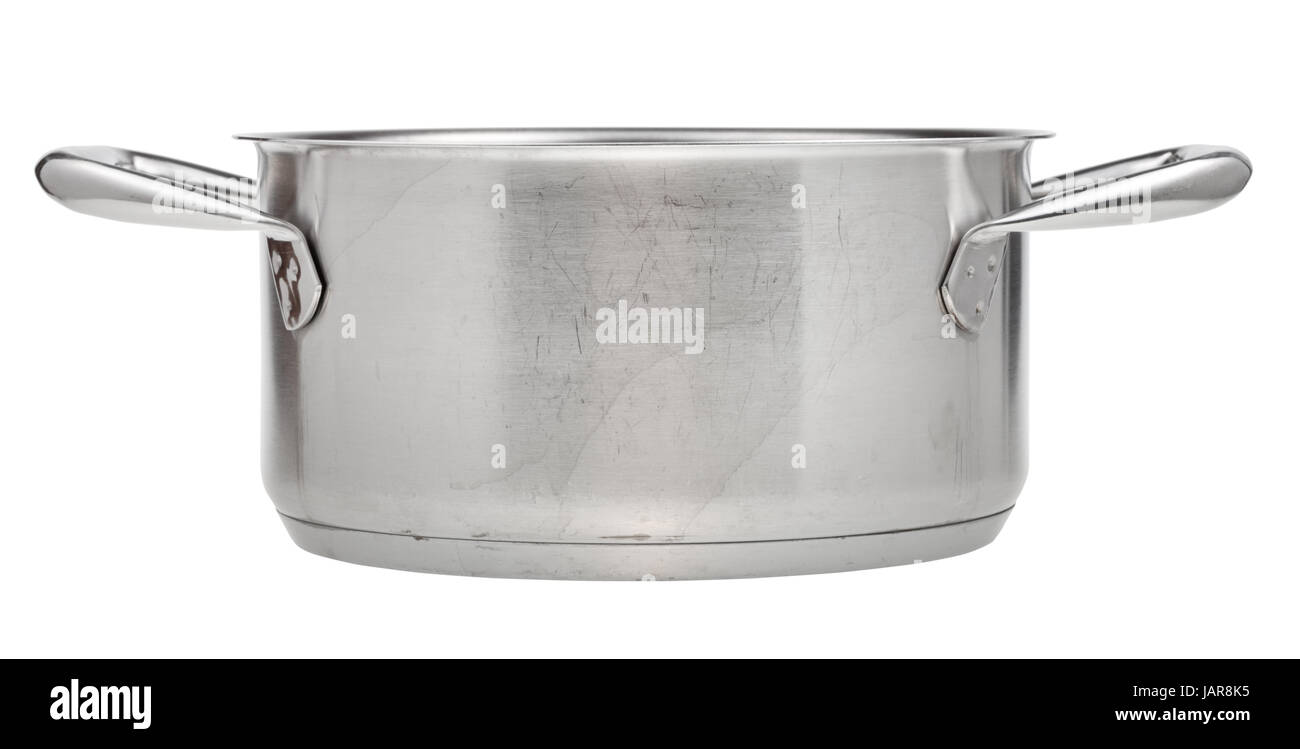 small stainless steel saucepan isolated on white background Stock Photo Alamy