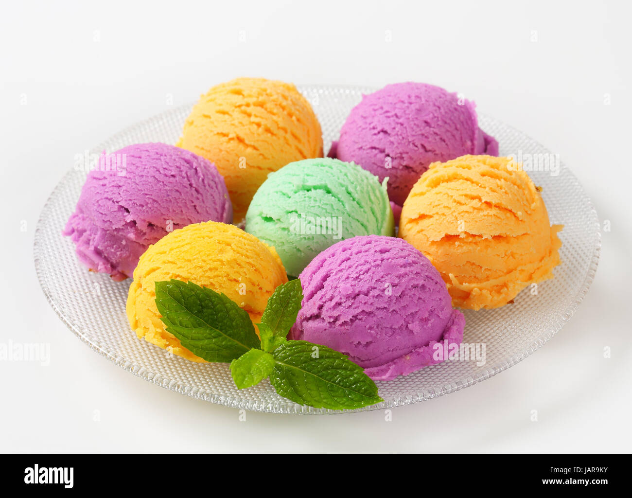 Scoops of ice cream assorted flavors Stock Photo Alamy